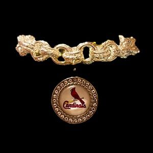Charm Bracelet with NFL football, MLB baseball or College team charm